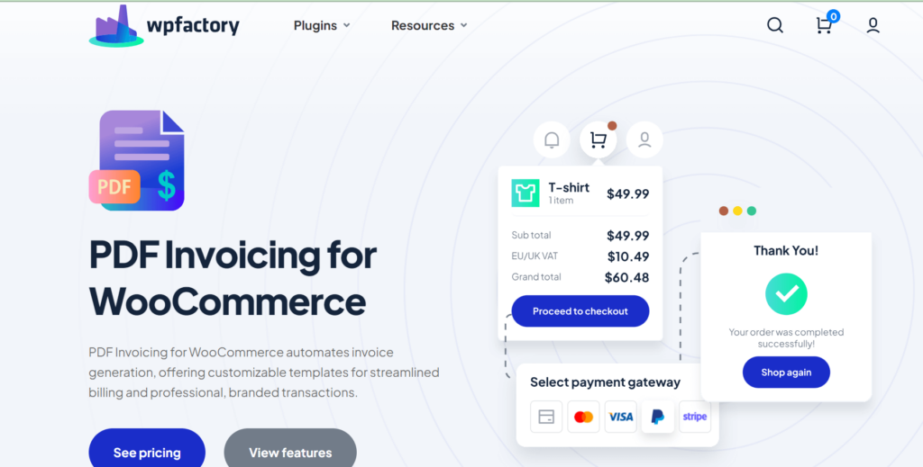 PDF Invoicing for WooCommerce by Wp-Factory
