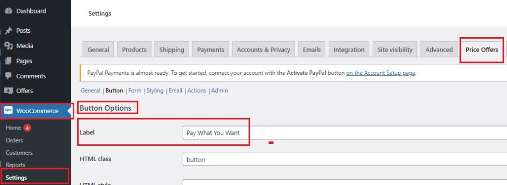 Pay What You Want Plugin WooCommerce -Customize Button