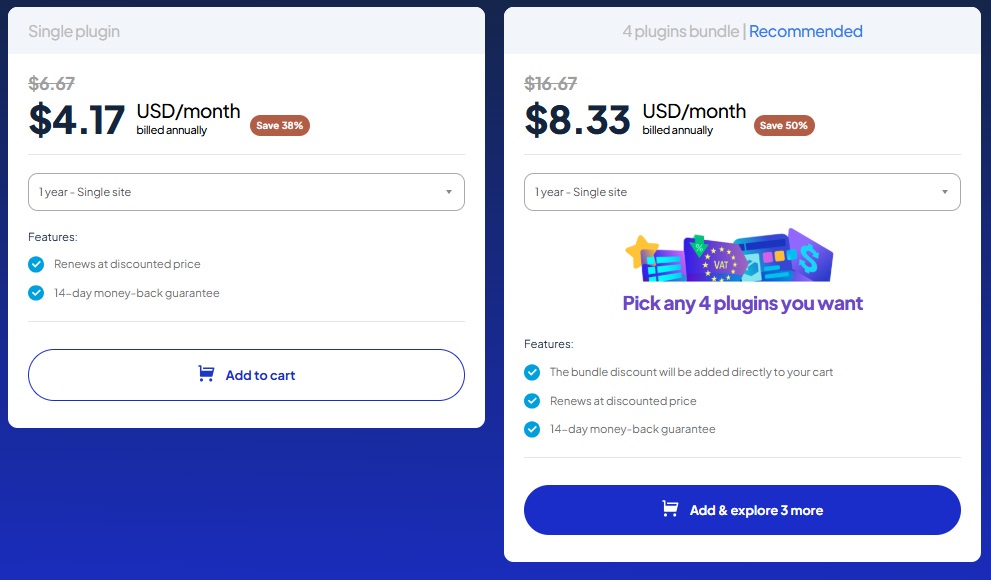 Plugin cost & price