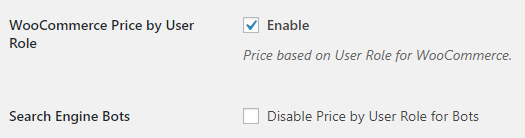 Price by User Role for WooCommerce - Admin Settings - General Options