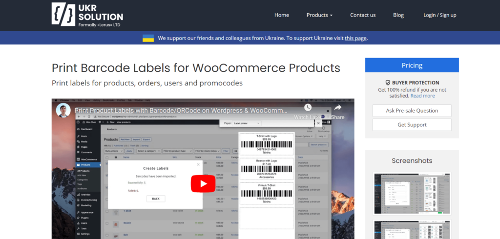Print Barcode Labels for WooCommerce Products