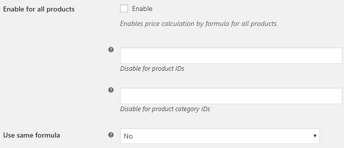 Product Price by Formula for WooCommerce - Bulk Settings