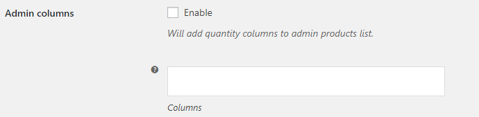 Product Quantity for WooCommerce - Admin Options