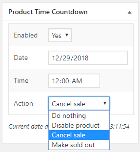 Product Time Countdown for WooCommerce - Admin Settings - Product Meta Box