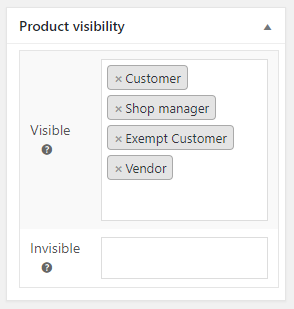 Product Visibility by User Role for WooCommerce - Admin Settings - Product Meta Box