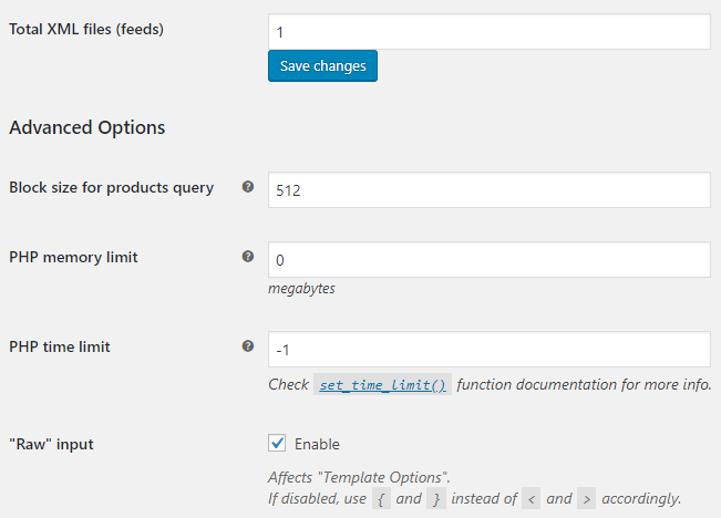 Product XML Feeds for WooCommerce - General Options