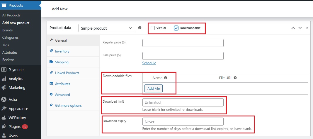 Sell Digital Products With WooCommerce - Step 4-2 Add Your Digital Product