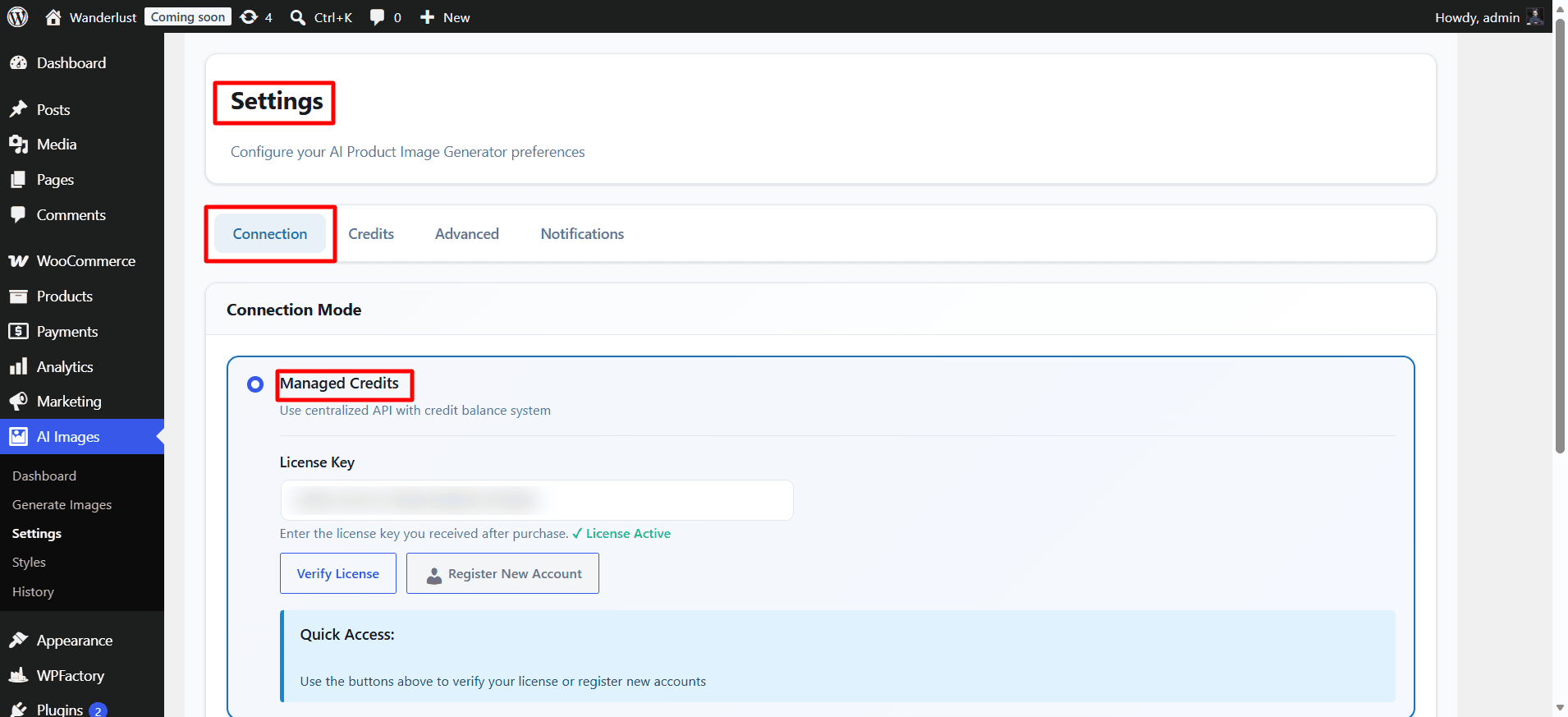 Settings ‹ Wanderlust — WordPress 2