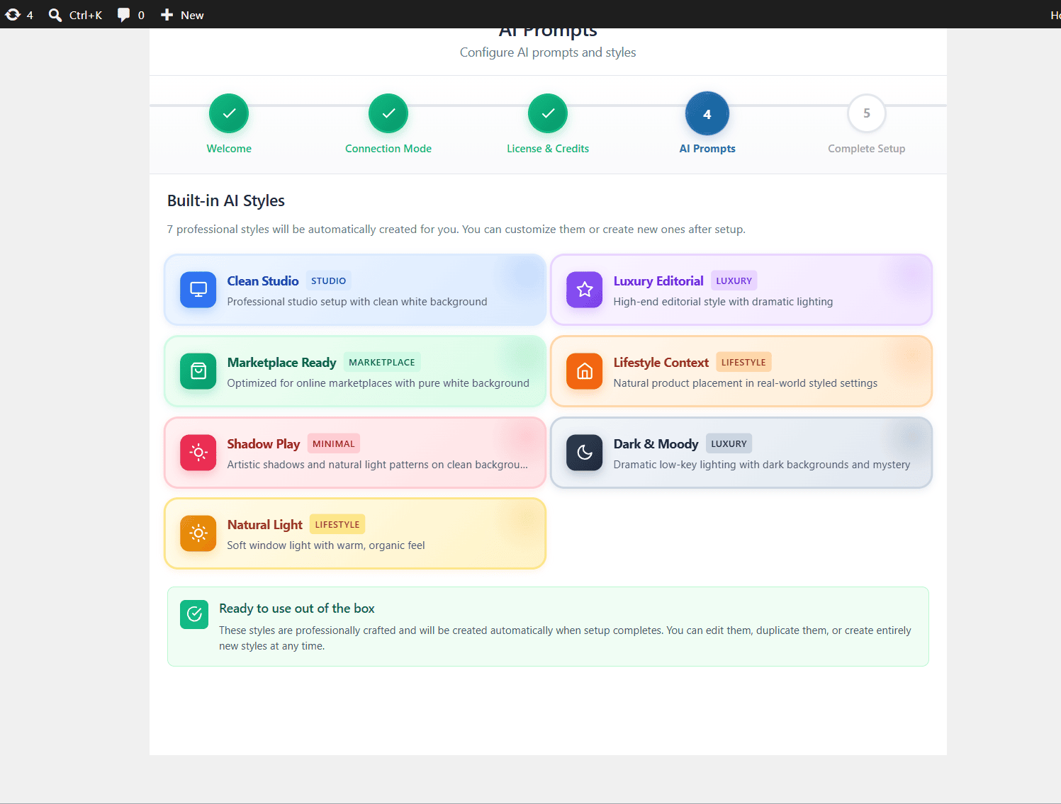 Setup Wizard ‹ Wanderlust — WordPress 5