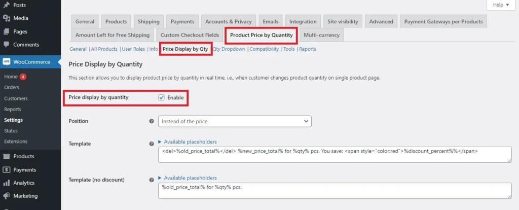 Get started- Setup WooCommerce quantity based pricing 4