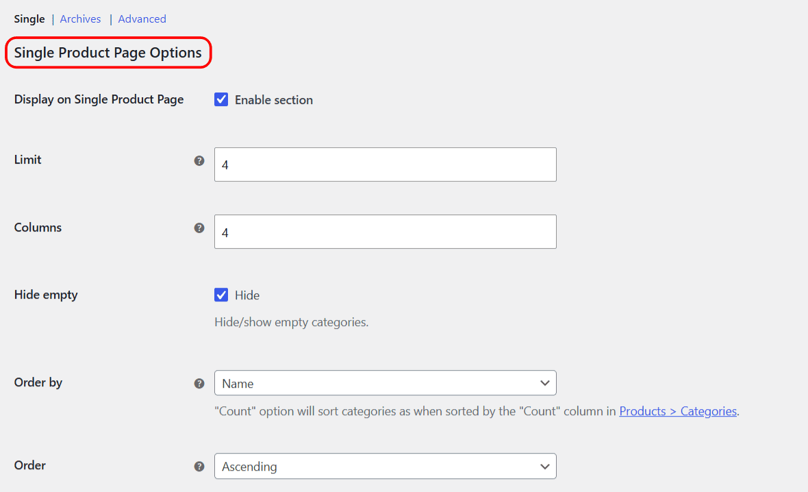 Single Product Page Options for Related Categories for WooCommerce