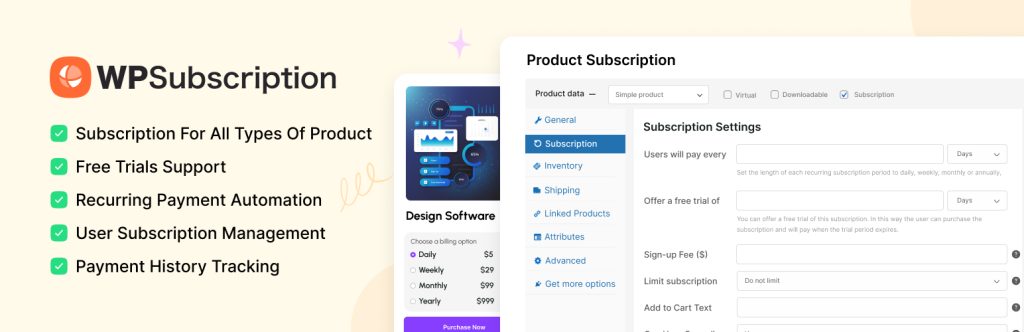 Subscriptions for WooCommerce by WPSubscription