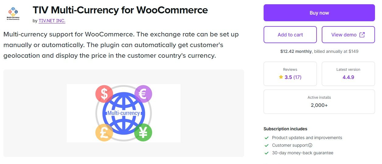 TIV Multi-Currency for WooCommerce