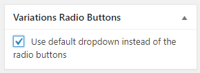Variations Radio Buttons for WooCommerce - Product Meta Box