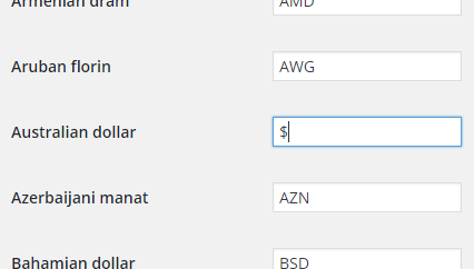 WooCommerce All Currencies - Currency Symbol Options