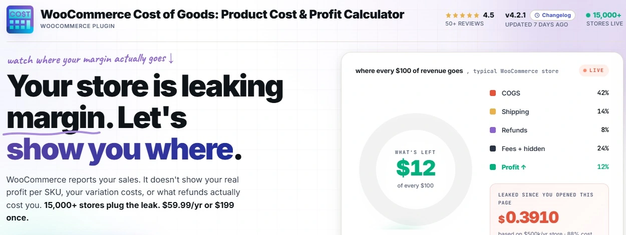 WooCommerce Cost of Goods Plugin