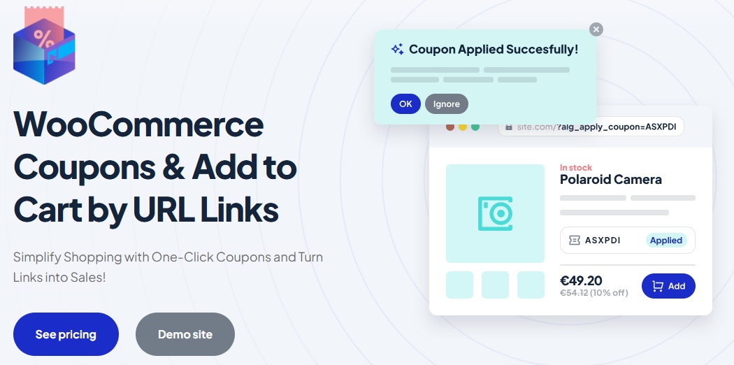 WooCommerce Coupons & Add to Cart by URL Links