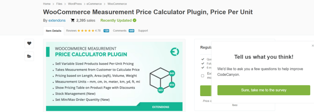 WooCommerce Measurement Price Calculator Plugin, Price Per Unit