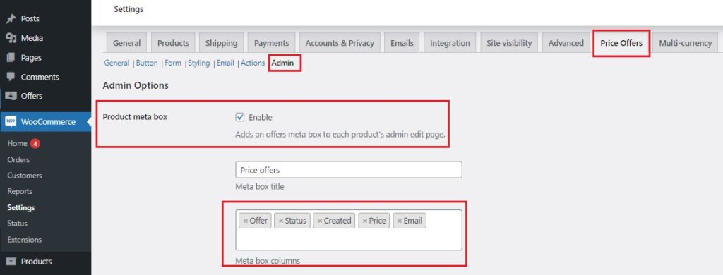 WooCommerce Open Price - Set Admin Settings