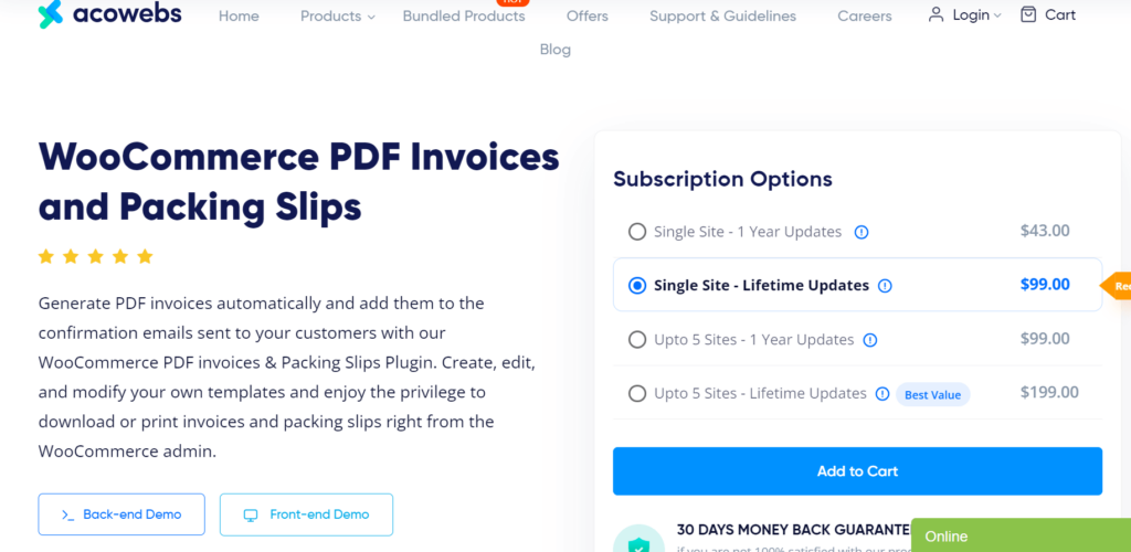 WooCommerce PDF Invoices and Packing Slips by Acowebs