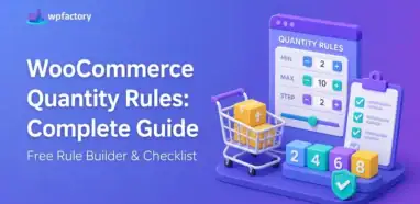 WooCommerce quantity rules interface with sliders and shopping cart icon.