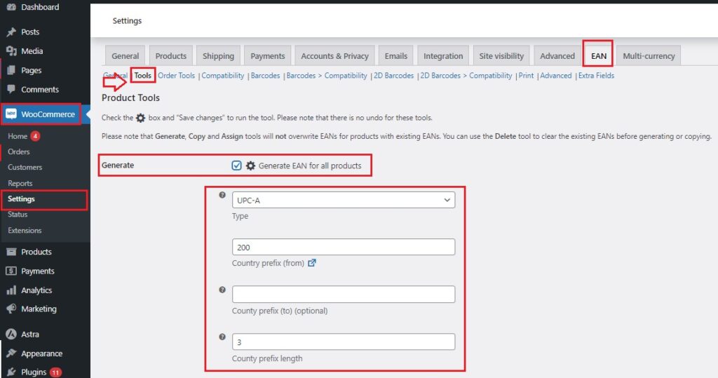 WooCommerce add EAN code - Automatically Generate EAN
