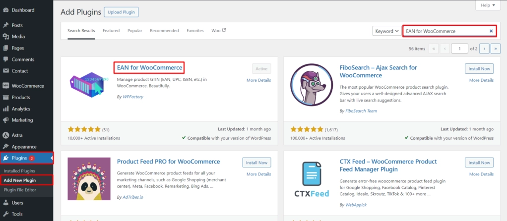 WooCommerce add EAN code - Install and Activate the Plugin