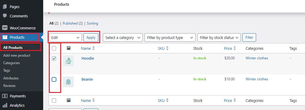 WooCommerce change product prices - default