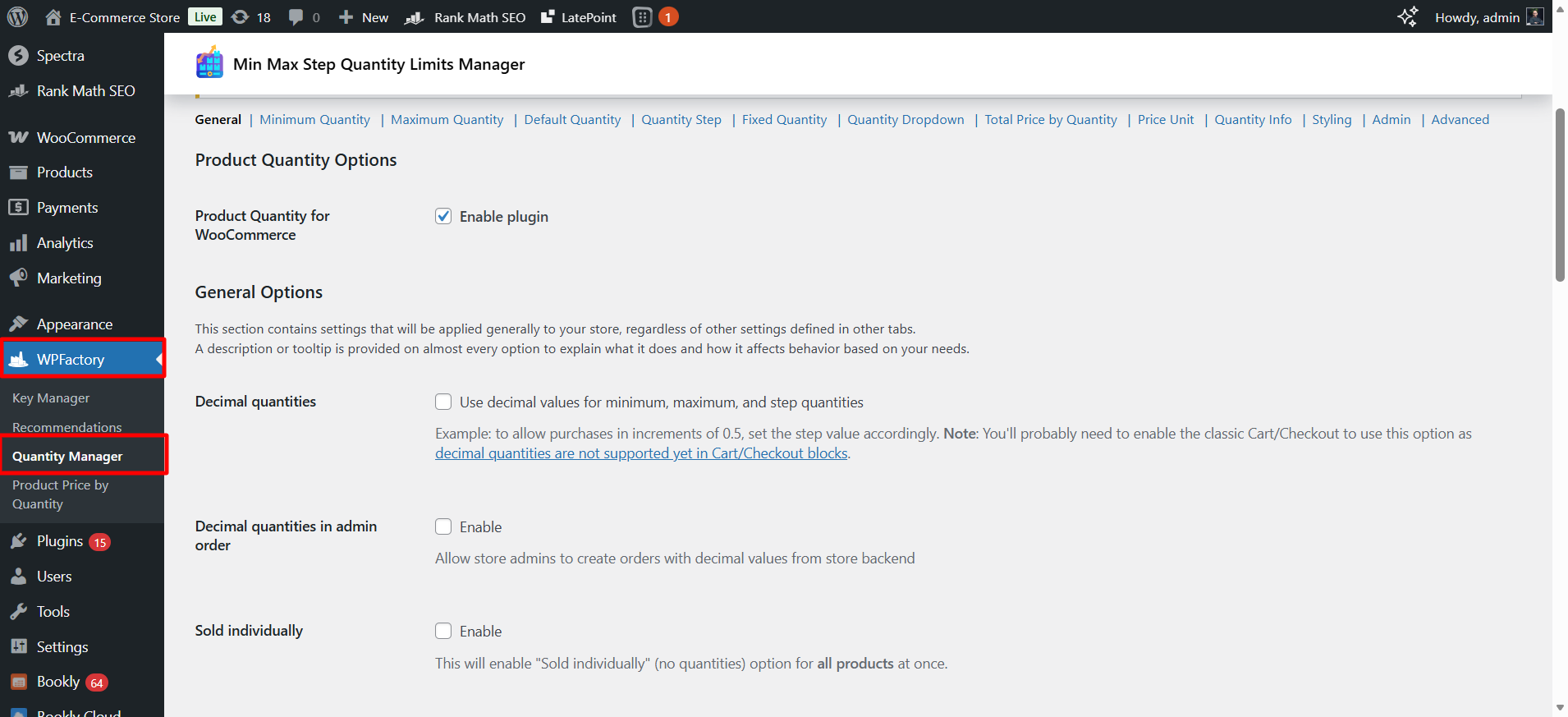 WooCommerce settings ‹ E Commerce Store — WordPress 02 12 2026 01 35 PM