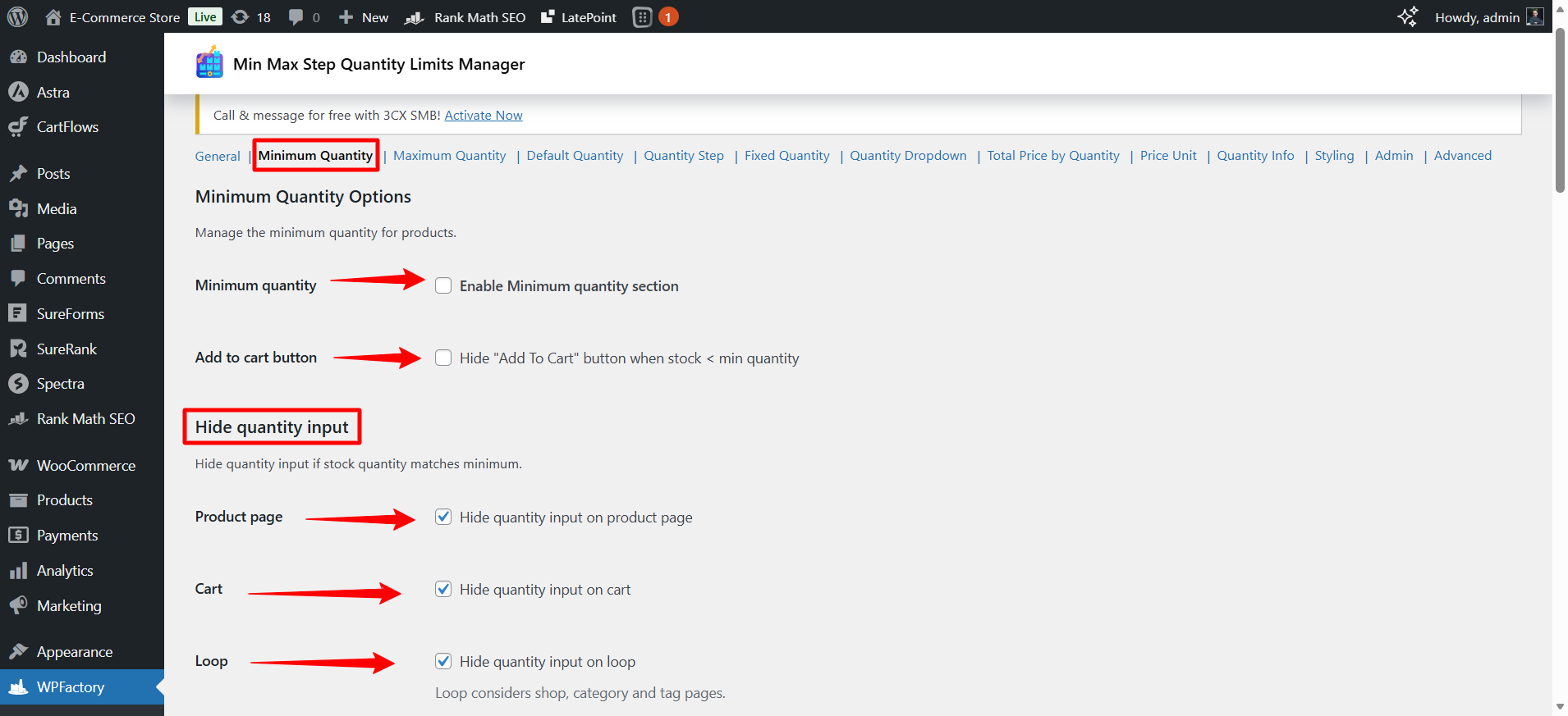WooCommerce settings ‹ E Commerce Store — WordPress 02 12 2026 04 13 PM