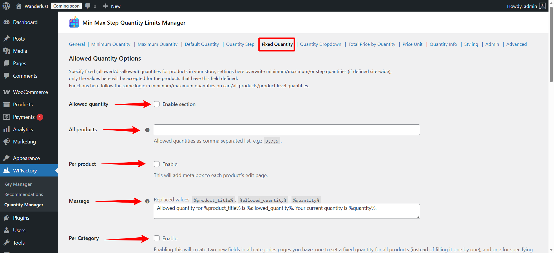 WooCommerce settings ‹ Wanderlust — WordPress 02 16 2026 03 22 PM