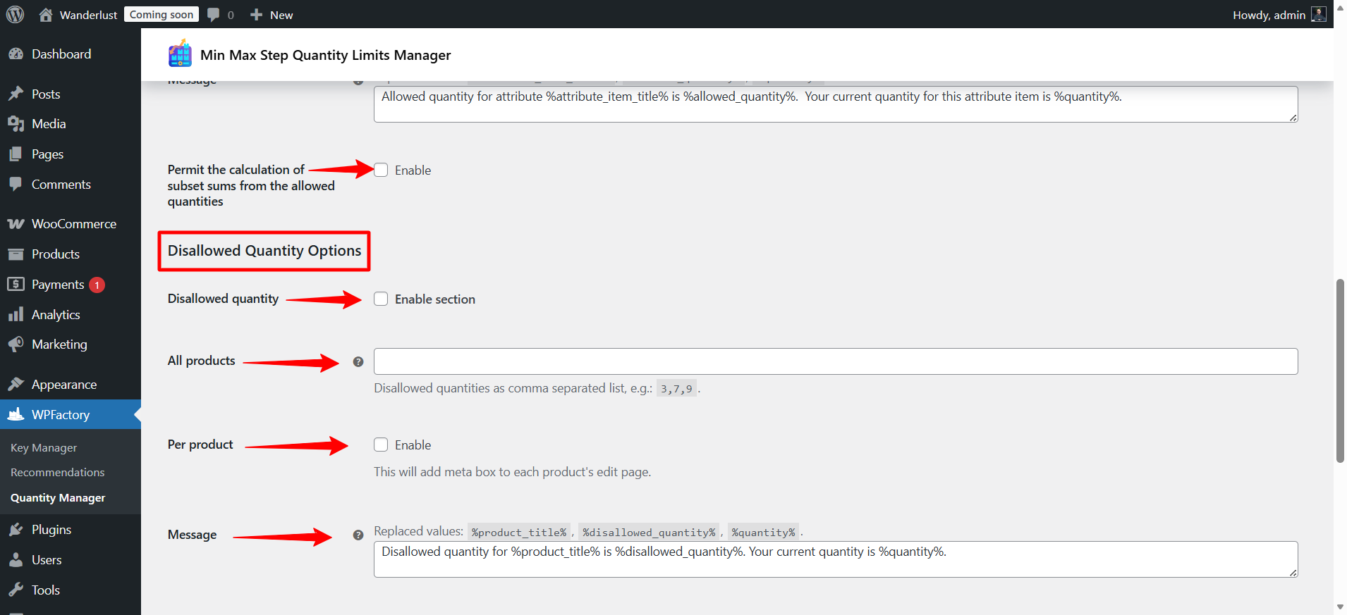 WooCommerce settings ‹ Wanderlust — WordPress 02 16 2026 03 24 PM
