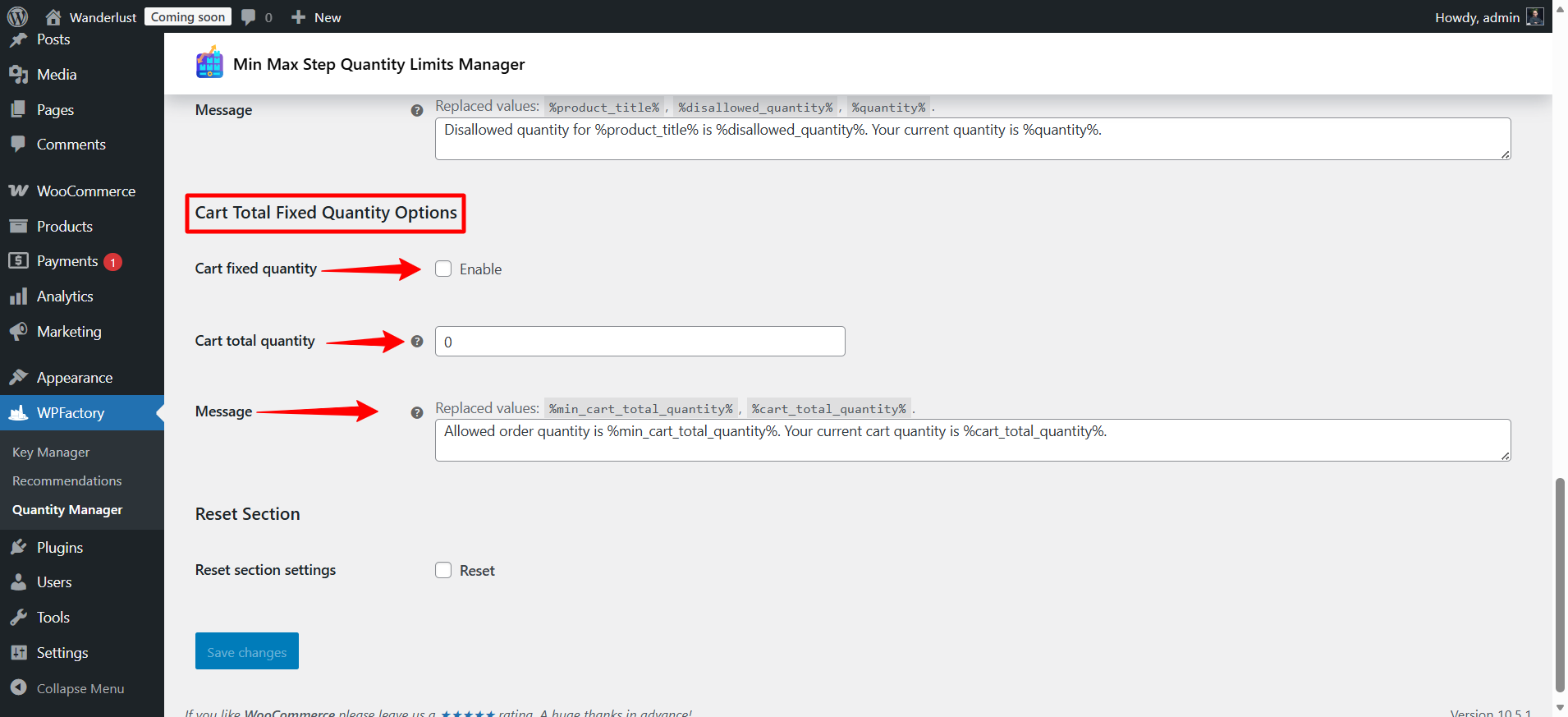 WooCommerce settings ‹ Wanderlust — WordPress 02 16 2026 03 25 PM