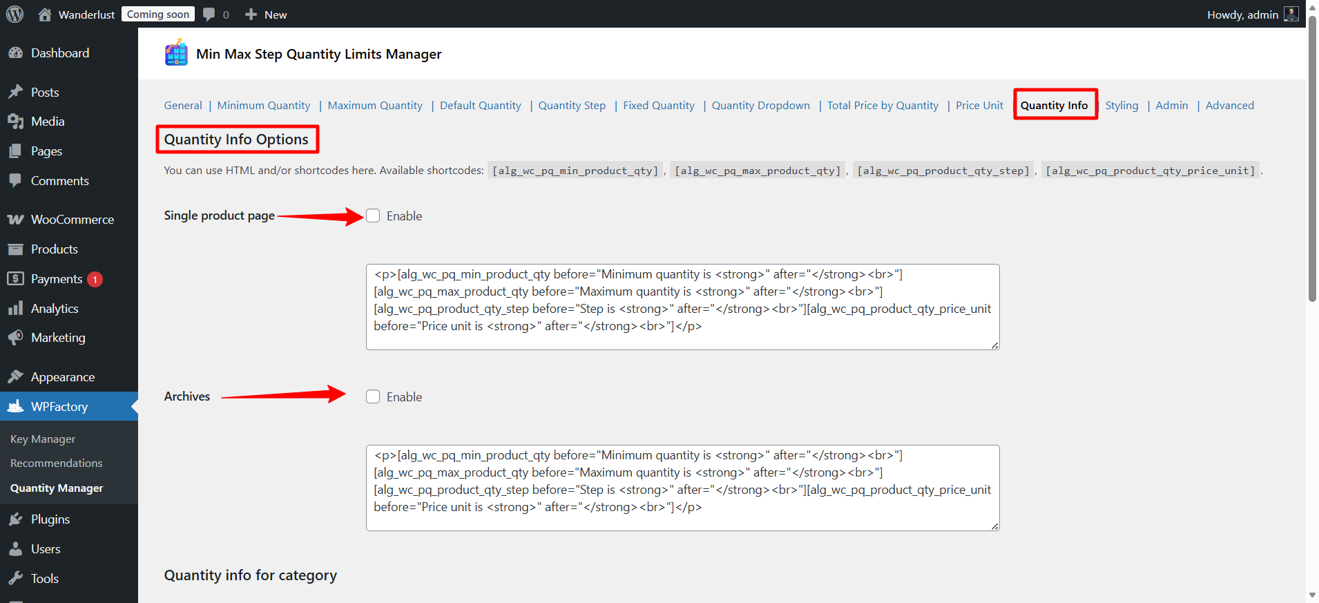 WooCommerce settings ‹ Wanderlust — WordPress 02 16 2026 04 53 PM
