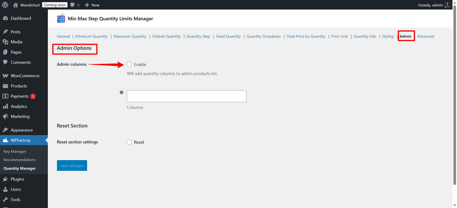 WooCommerce settings ‹ Wanderlust — WordPress 02 16 2026 05 12 PM