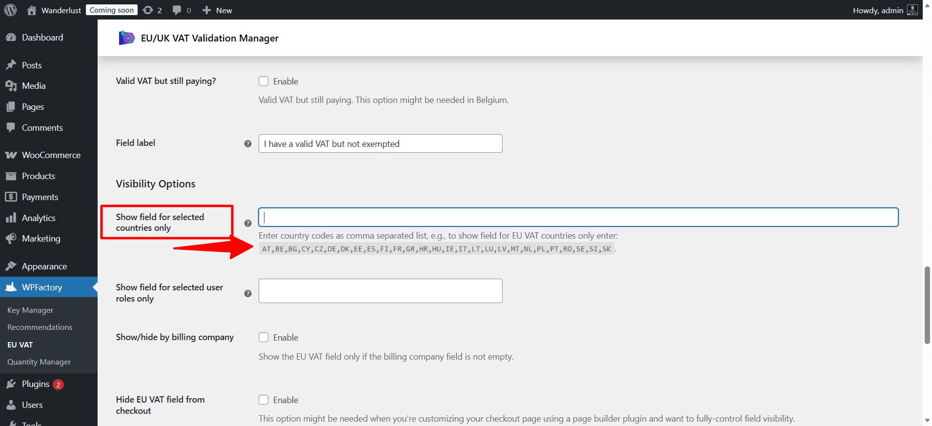WooCommerce settings ‹ Wanderlust — WordPress 4