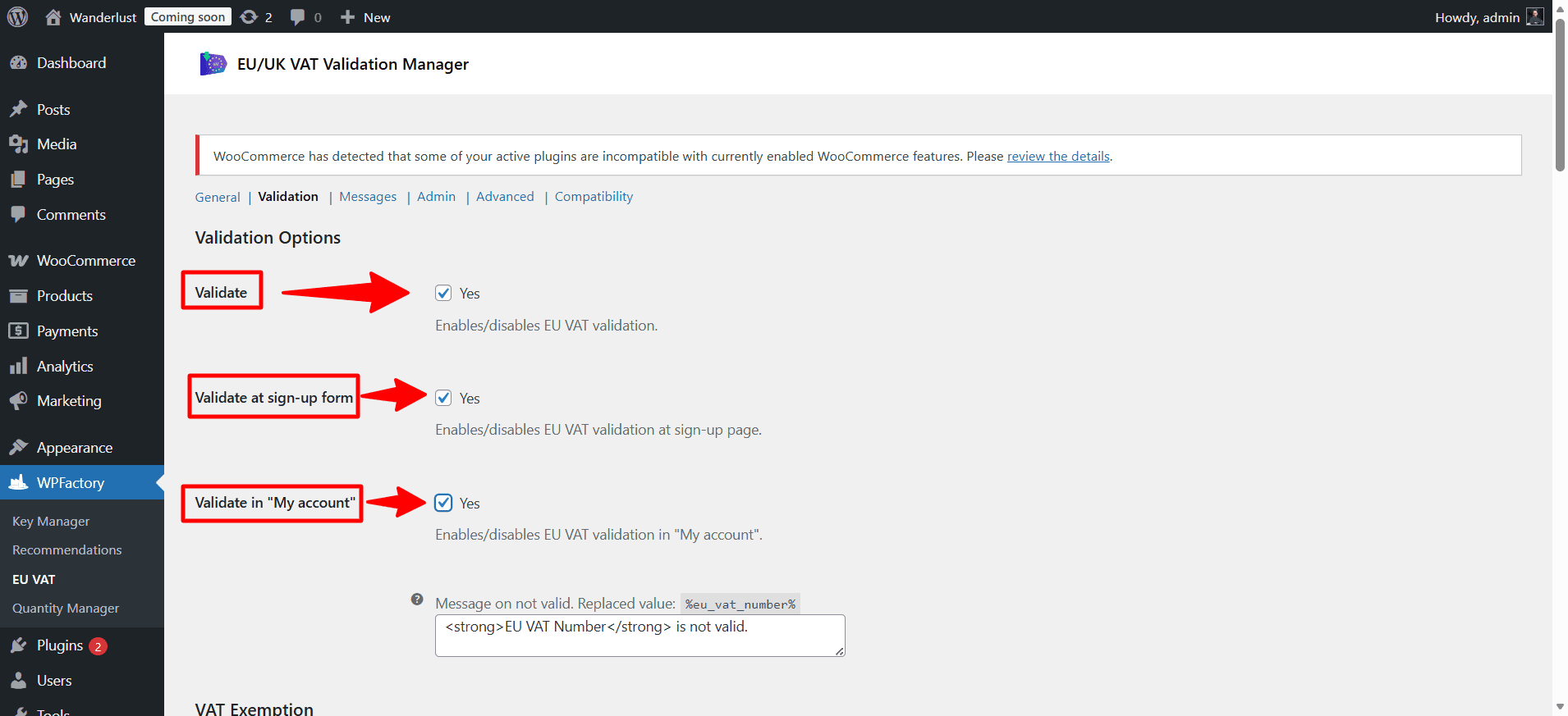 WooCommerce settings ‹ Wanderlust — WordPress 7