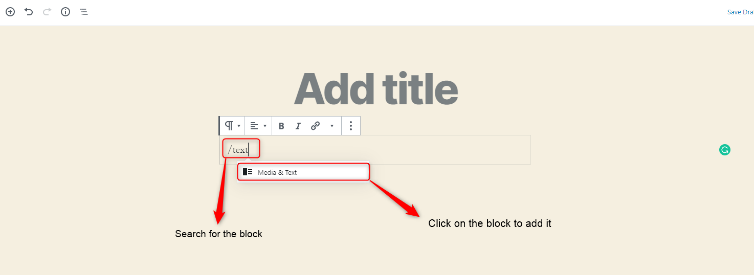 WordPress Gutenberg Editor - Discovering blocks