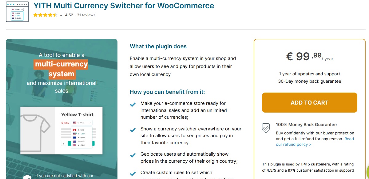 YITH Multi Currency Switcher for WooCommerce