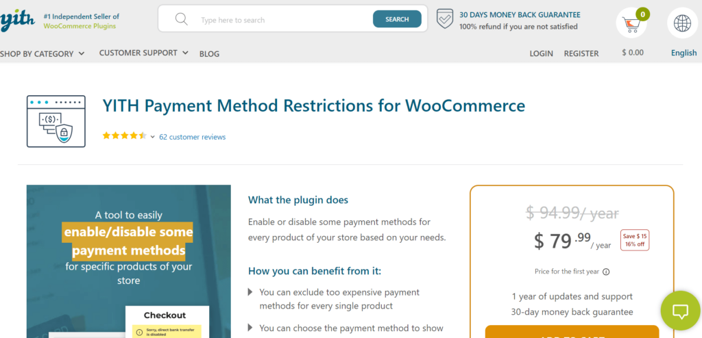 YITH Payment Method Restrictions for WooCommerce