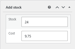 Add stock meta box on the product edit screen with the Stock and Cost inputs
