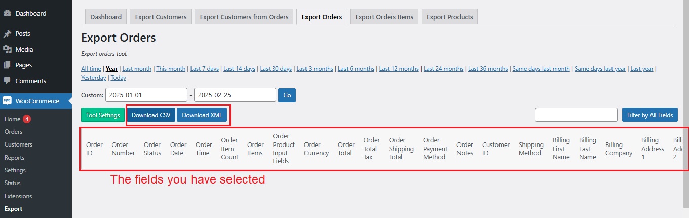 download orders from woocommerce - WooCommerce Export Orders