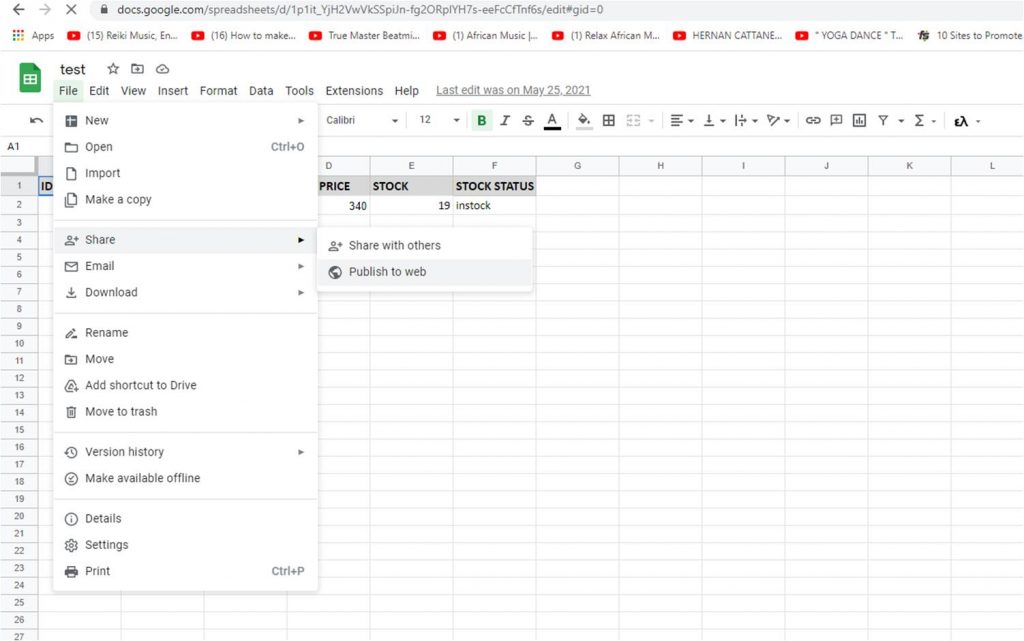 How to import / Update WooCommerce Products Stock Number from Google Spreadsheet