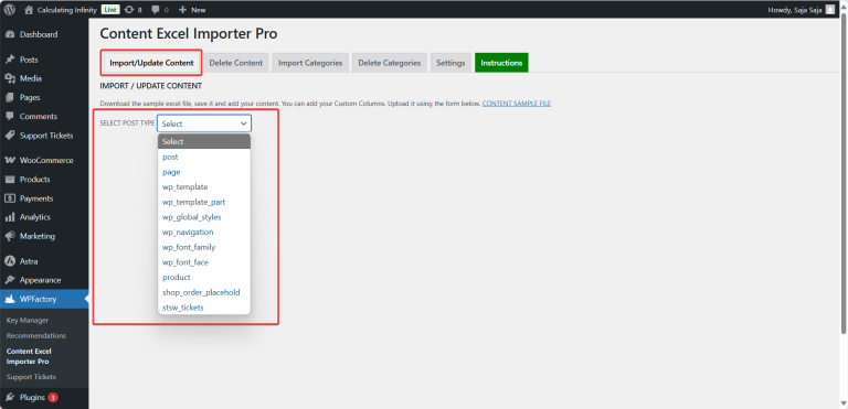 migrate content from one wordpress site to another