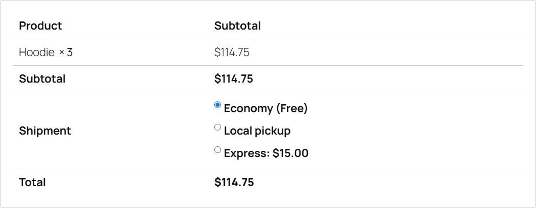 checkout showing the Weight-Based Shipping rate labeled "(Free)" once the cart passes the threshold