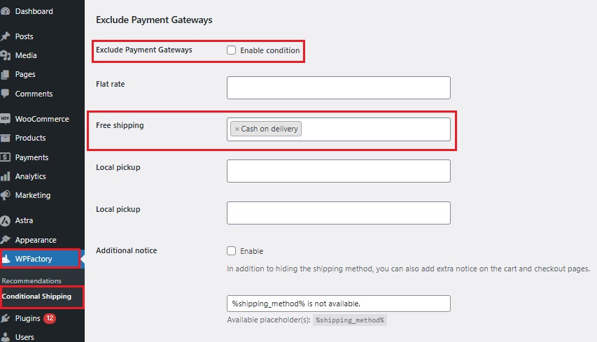 woocommerce Excluding Certain Payment Gateways