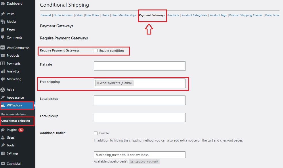 woocommerce Payment Gateway Restrictions Based on Shipping Methods
