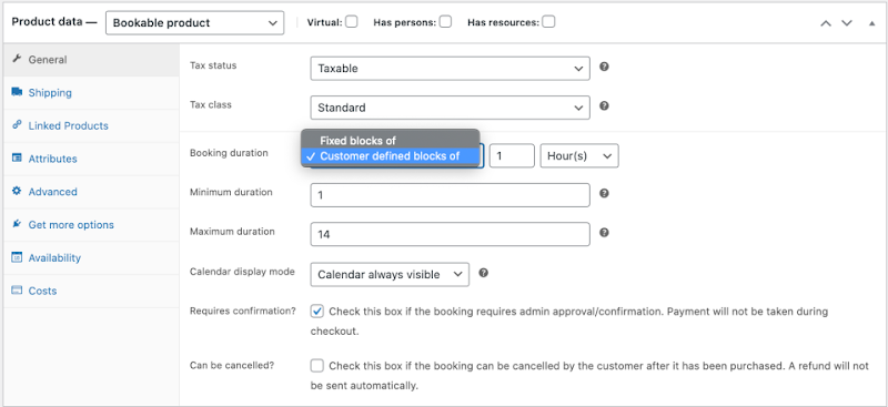 WooCommerce Bookings